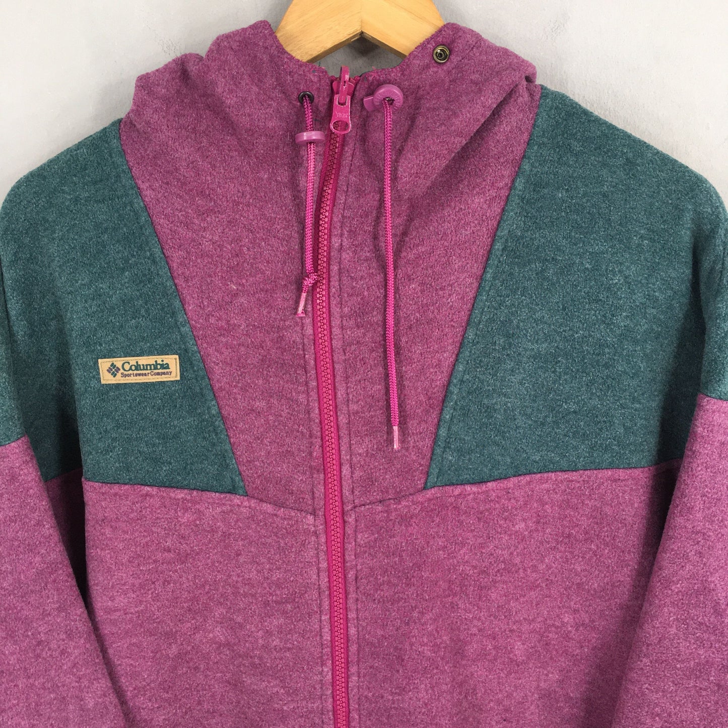 Columbia Fleece Purple Hoodie Sweater Medium