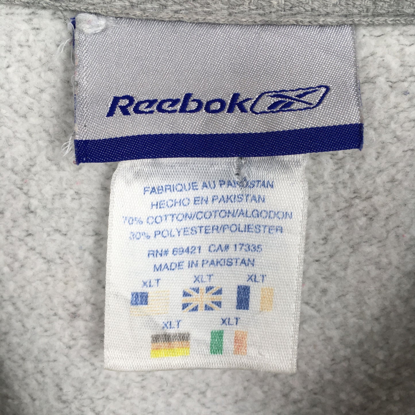 Reebok England Gray Crewneck XLarge