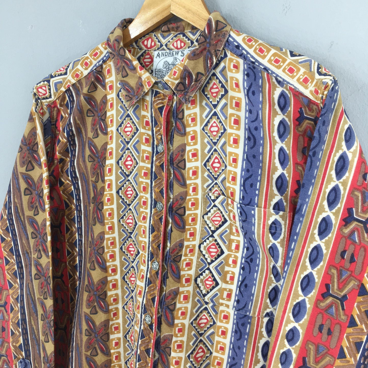 Funky Abstract Multicolor Flannel Shirt Medium