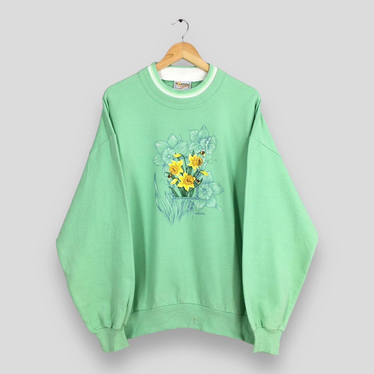 Morning Sun Hellebores Yellow Flower Garden Sweatshirt XL