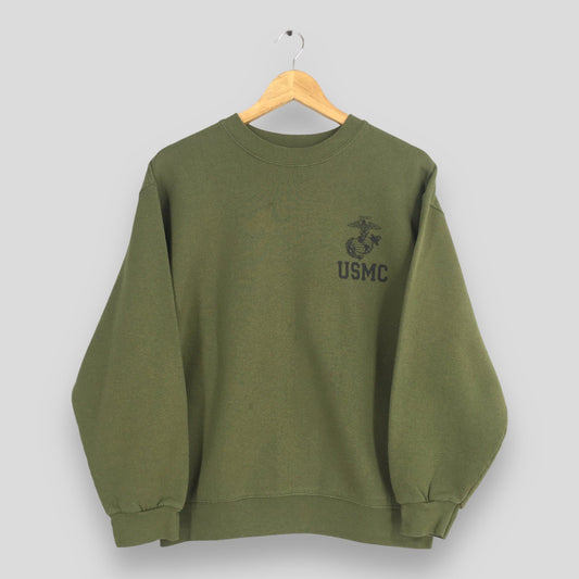 Usmc Marines Green Sweatshirt Medium