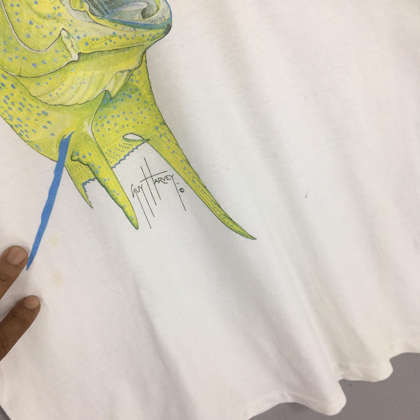90s Guy Harvey Fishing White Tshirt Large