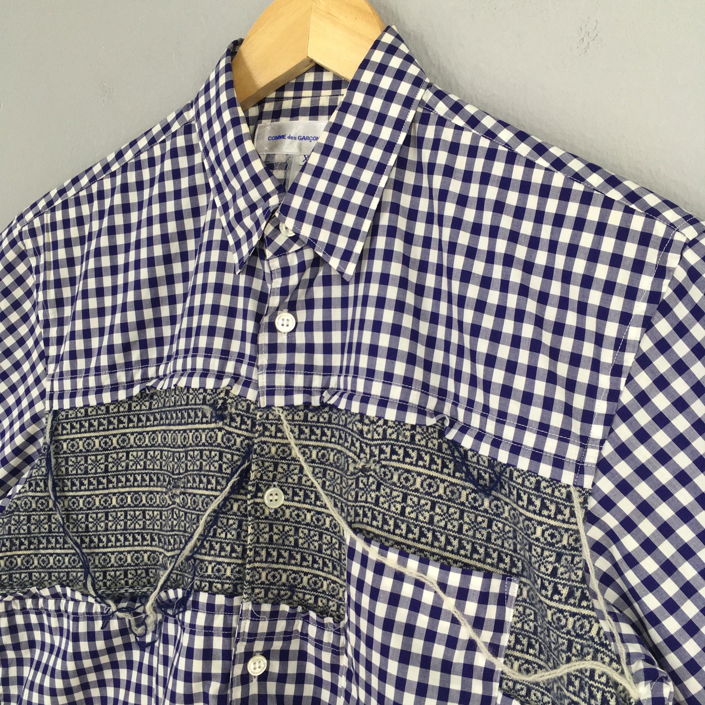 Comme Des Garcons Shirt Checkered Blue Shirt