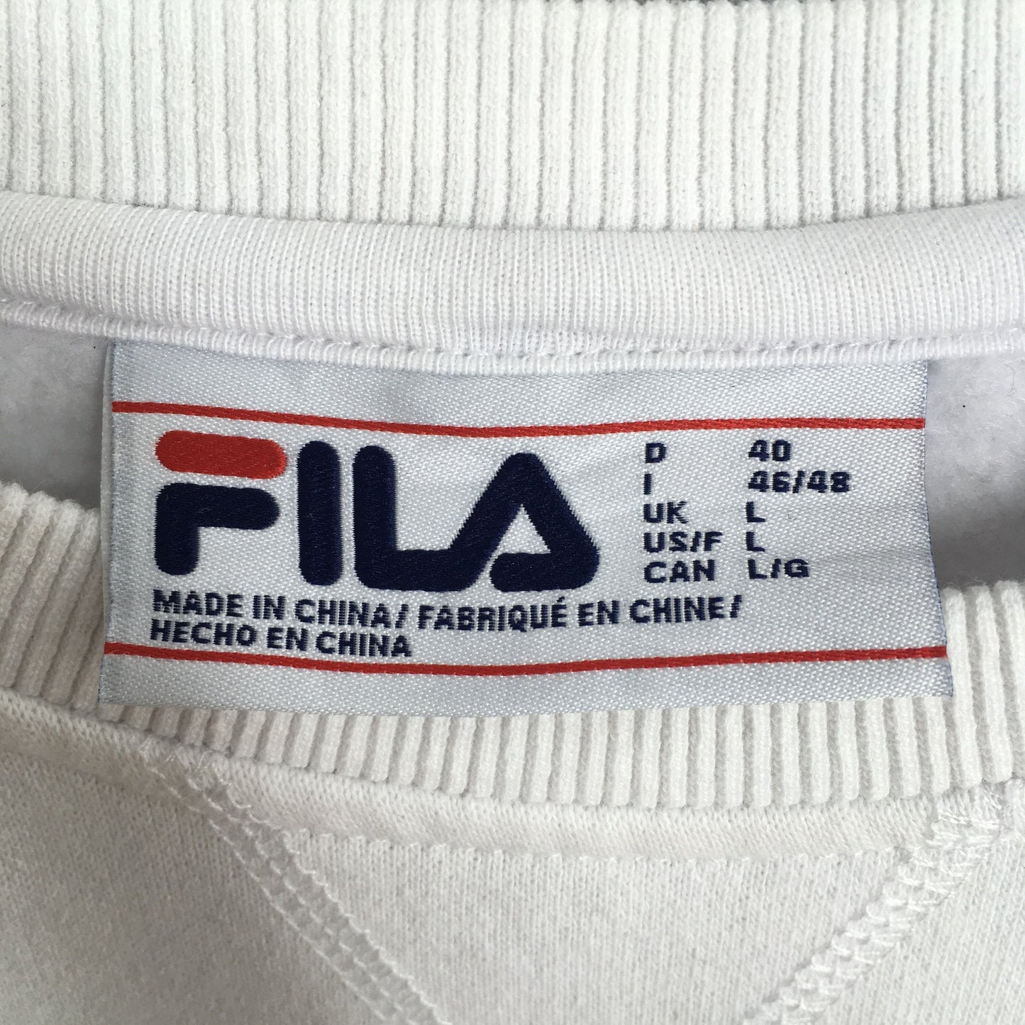 Fila Italia White Sweatshirt Medium