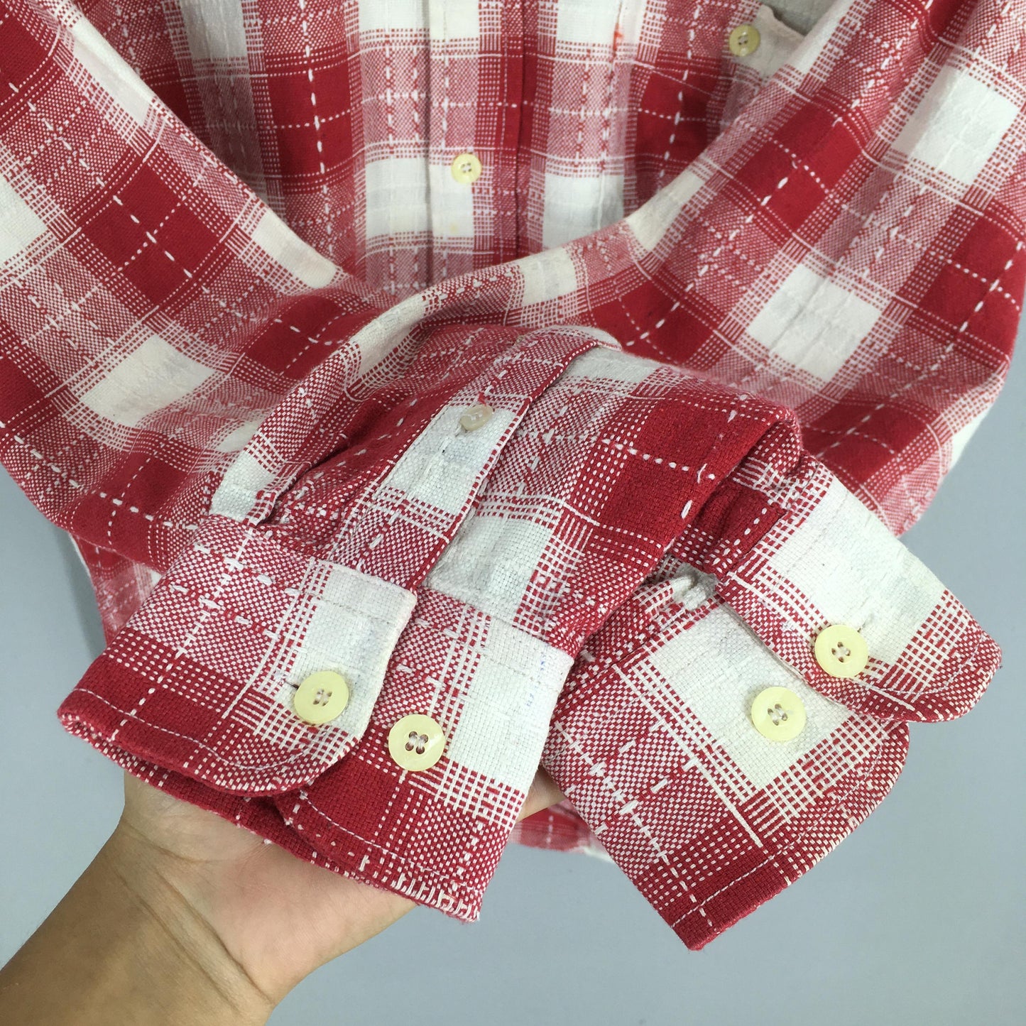 Tartan Checkered Red Western Shirt Medium