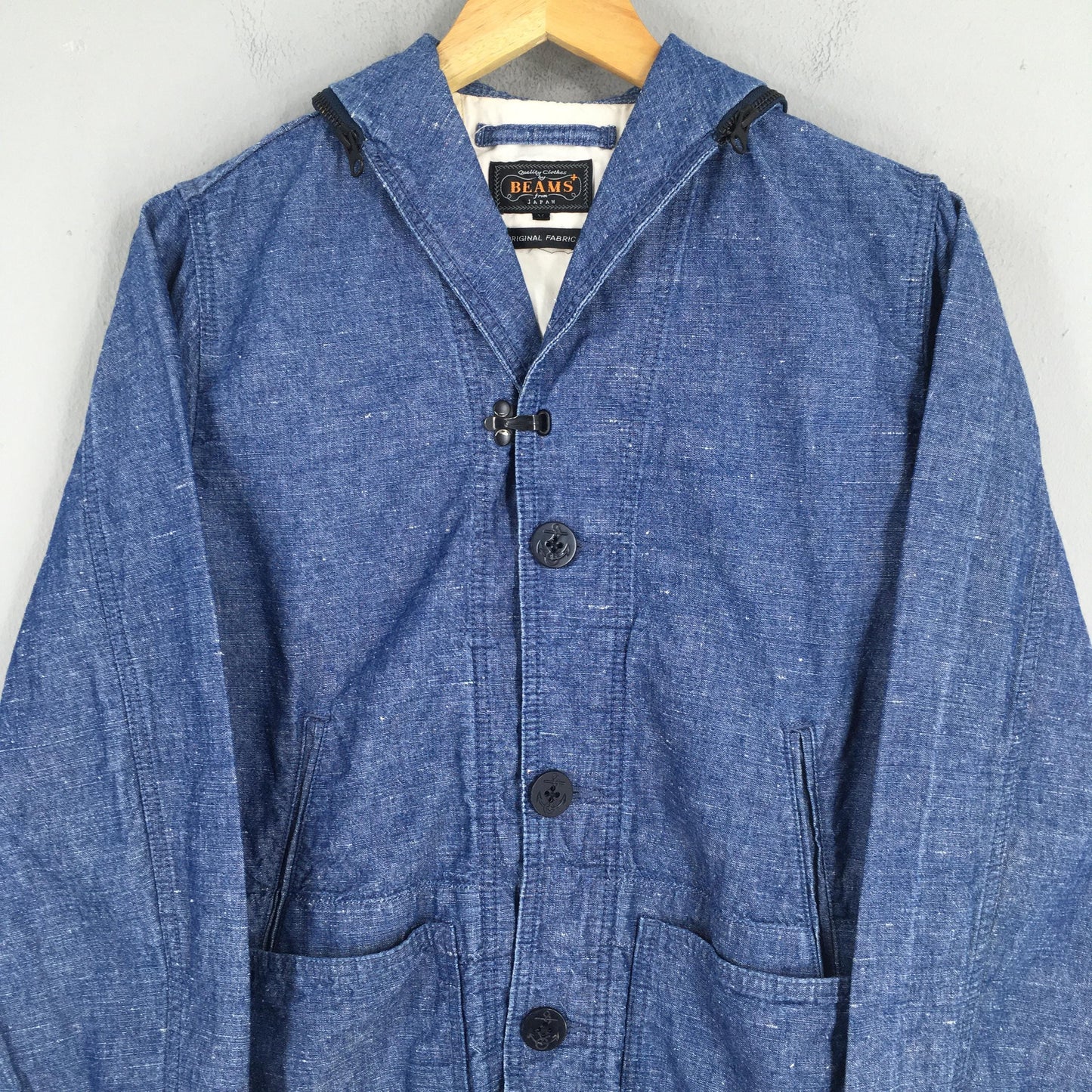 Beams Japan Usn Shawl Collar Indigo Blue Button Jacket Medium