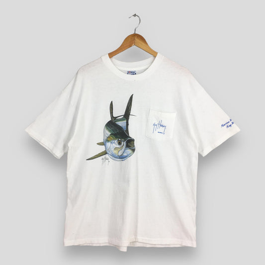 Guy Harvey Fishing White Tshirt XLarge