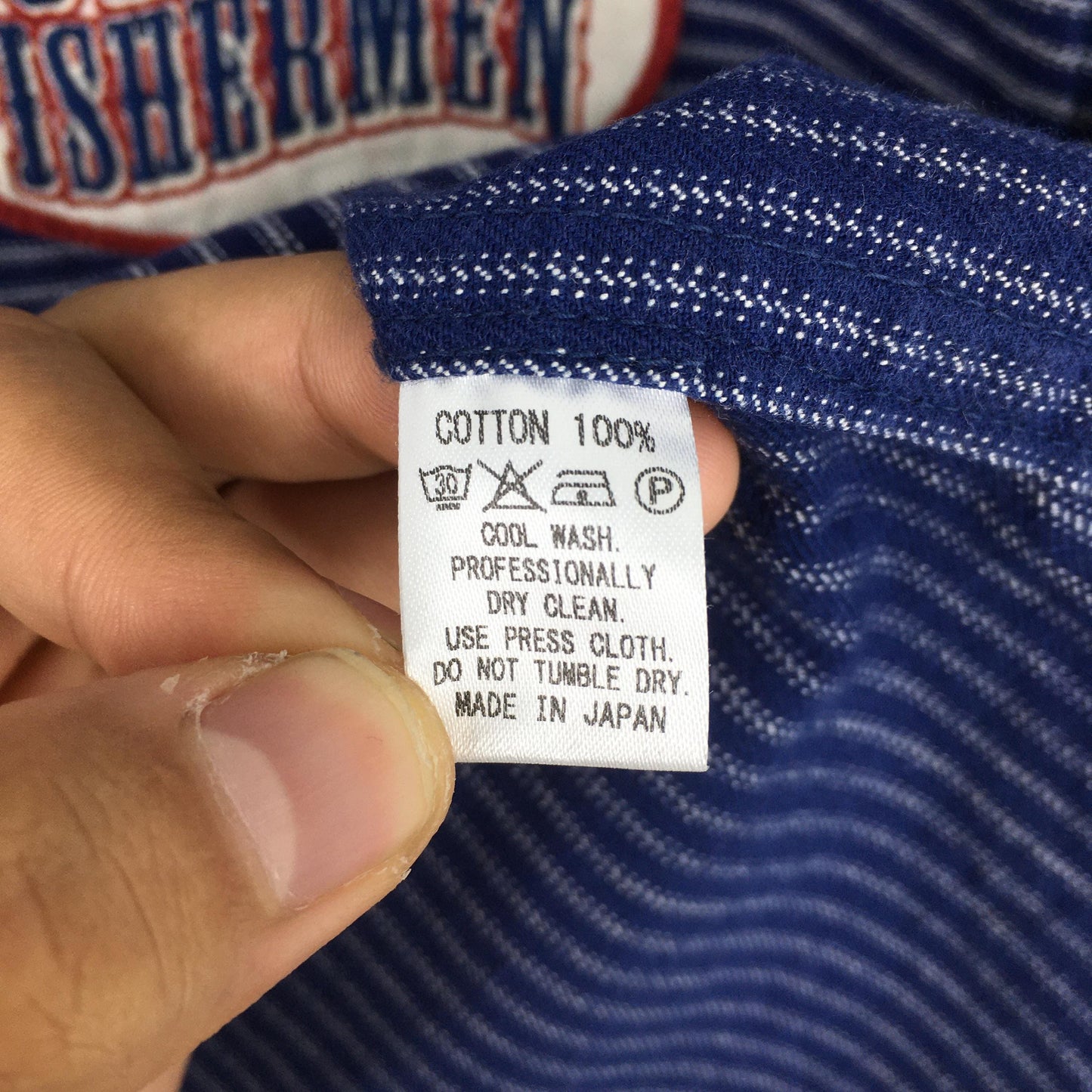 Pherrows Japan Stripes Half Zipper Shirt Large