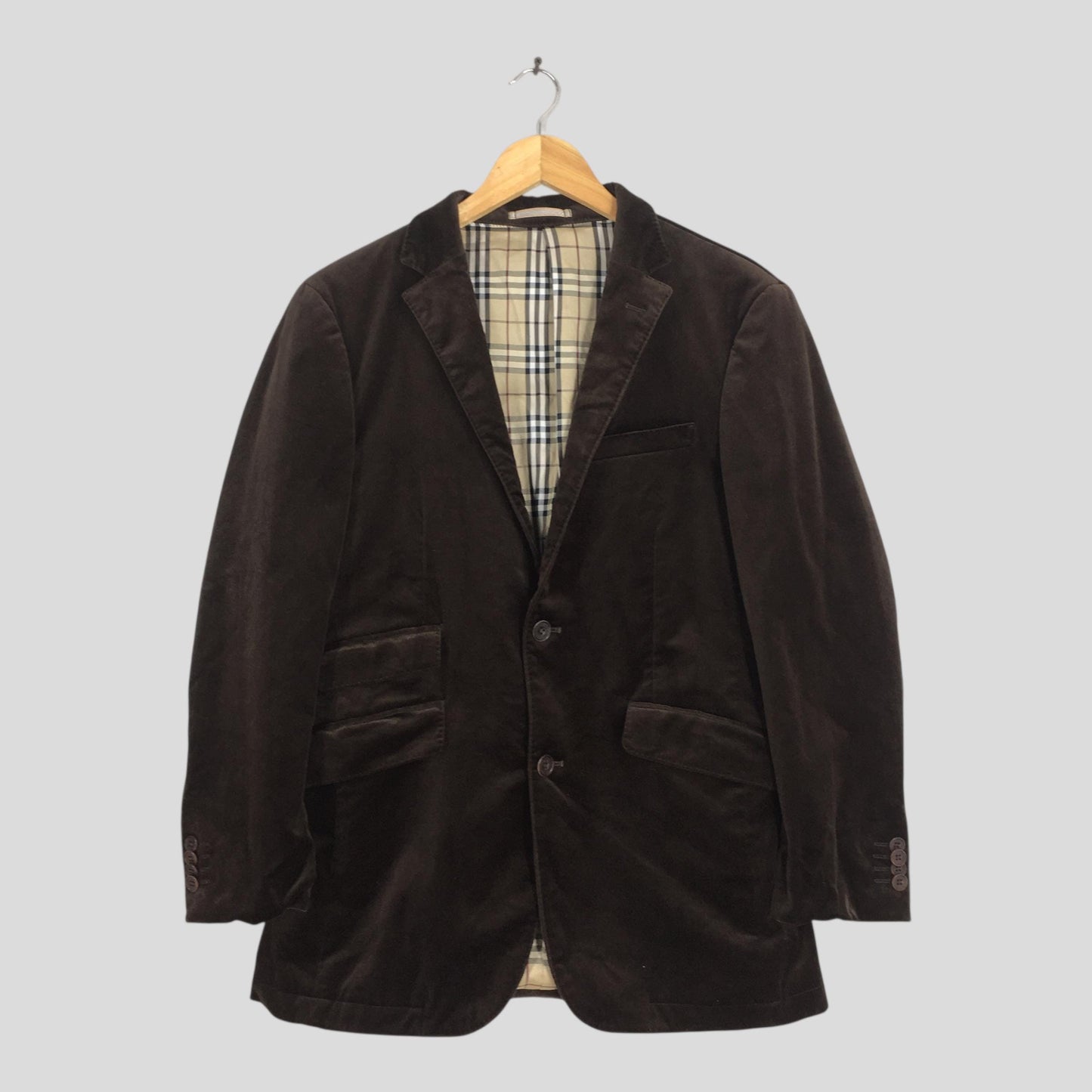 Burberrys England Dark Brown Corduroy Coat Small