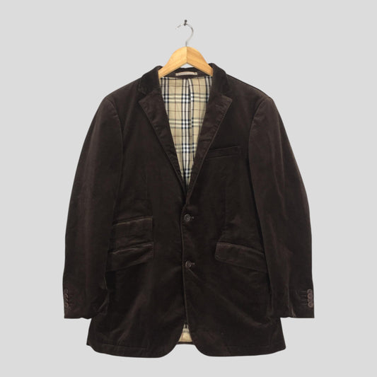 Burberrys England Dark Brown Corduroy Coat Small