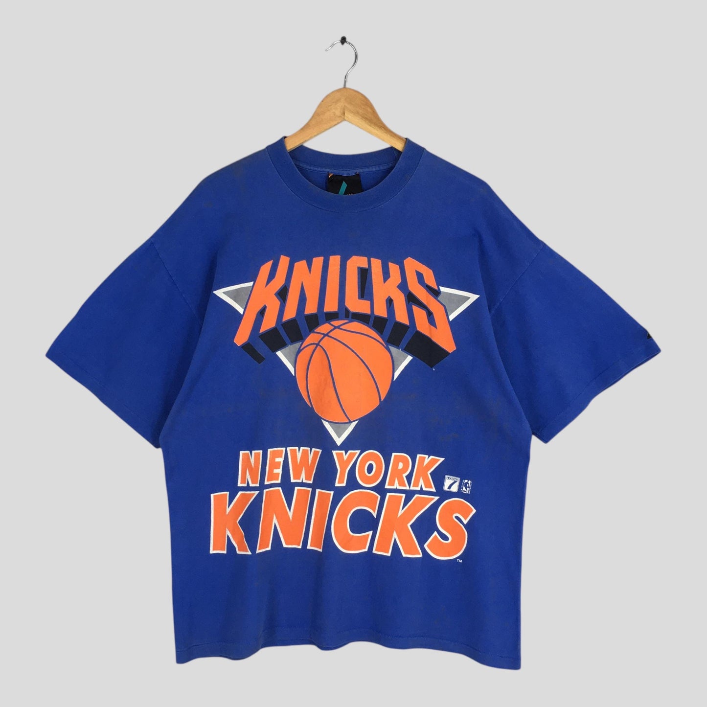 1990s New York Knicks NBA Blue T shirt Large