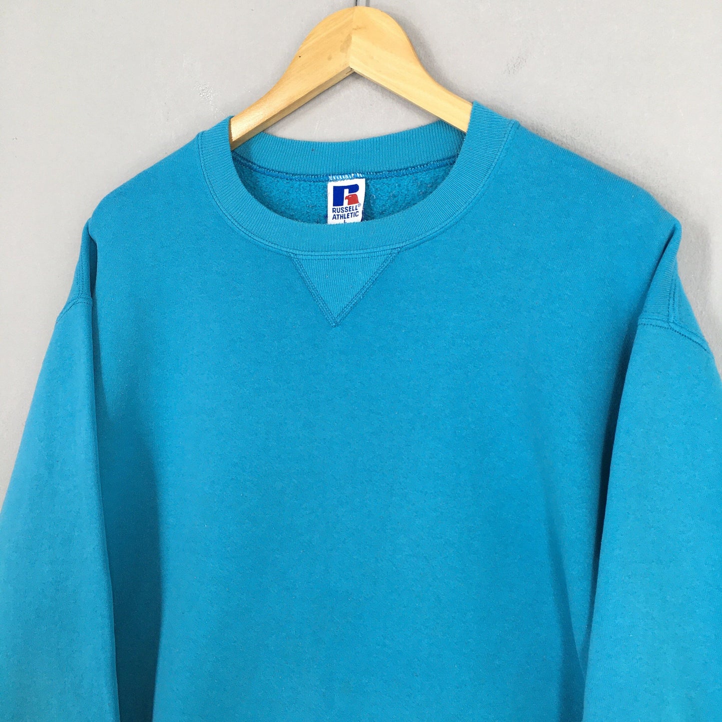 Russell Athletic Plain Blue Sweatshirt Large