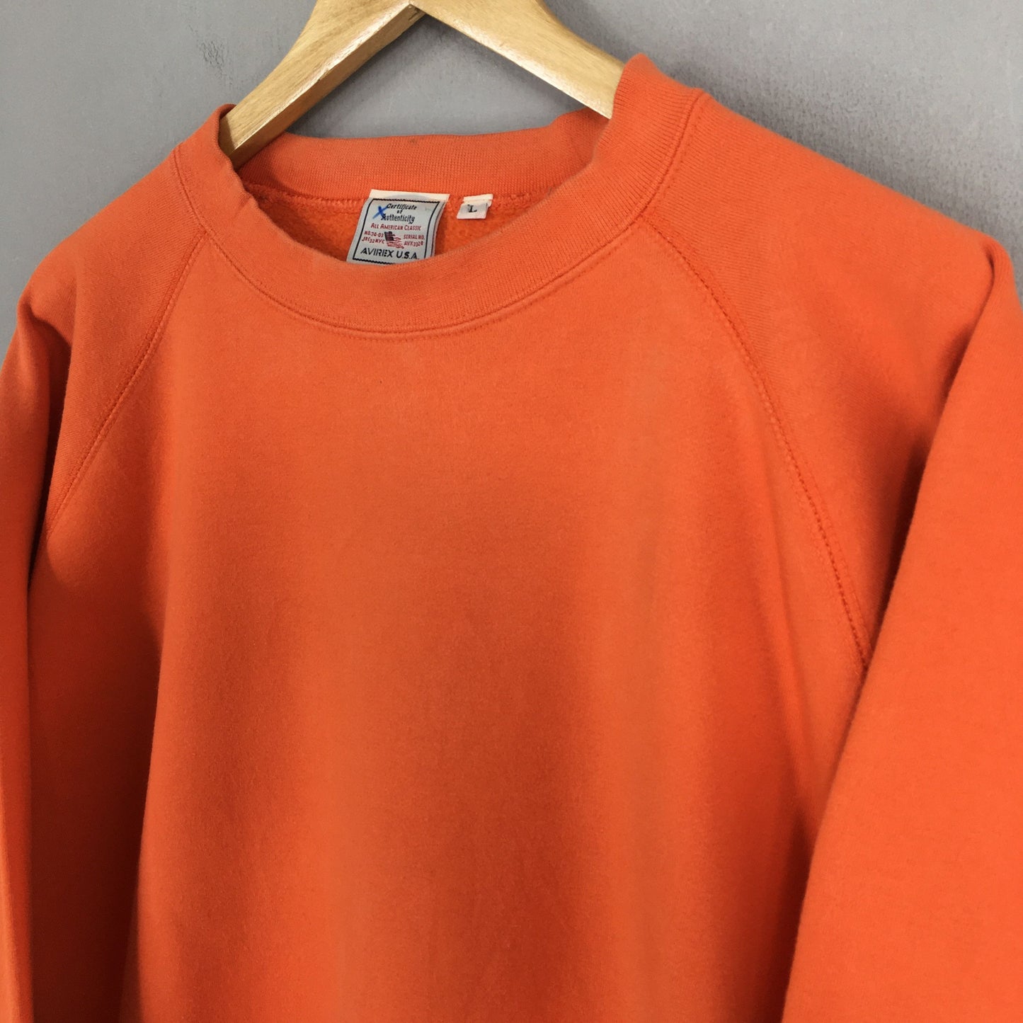 Avirex Usa Plain Orange Sweater Large