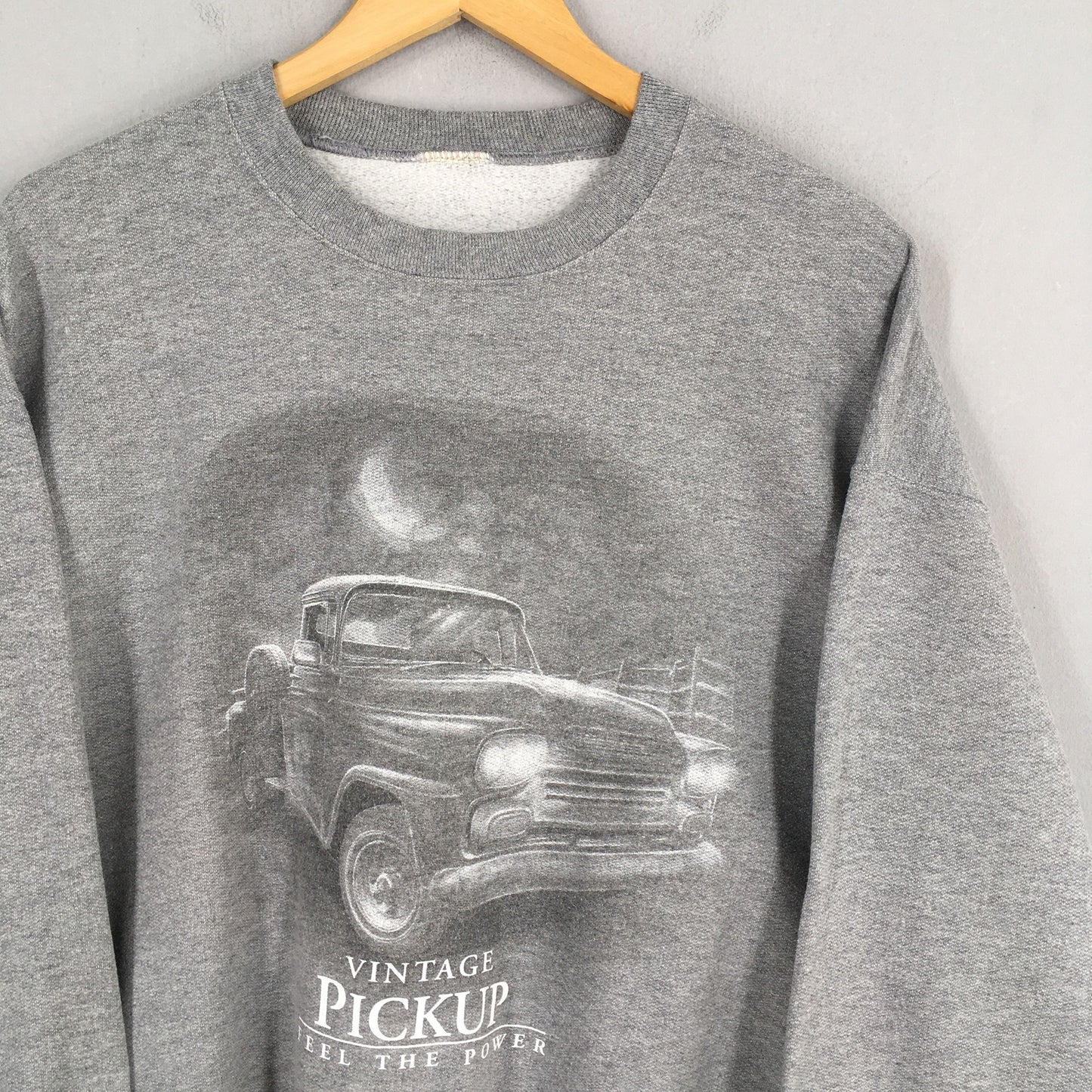 Classic Cool Pickups Cars Gray Sweatshirt Large