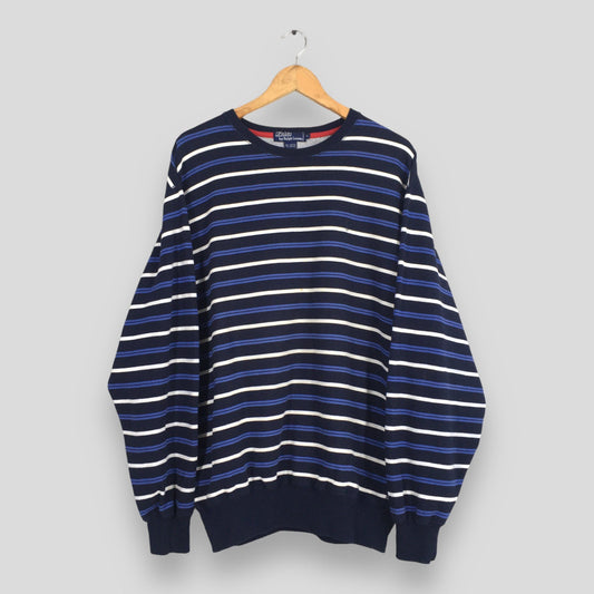 Polo Ralph Lauren Stripes Blue Sweater Medium