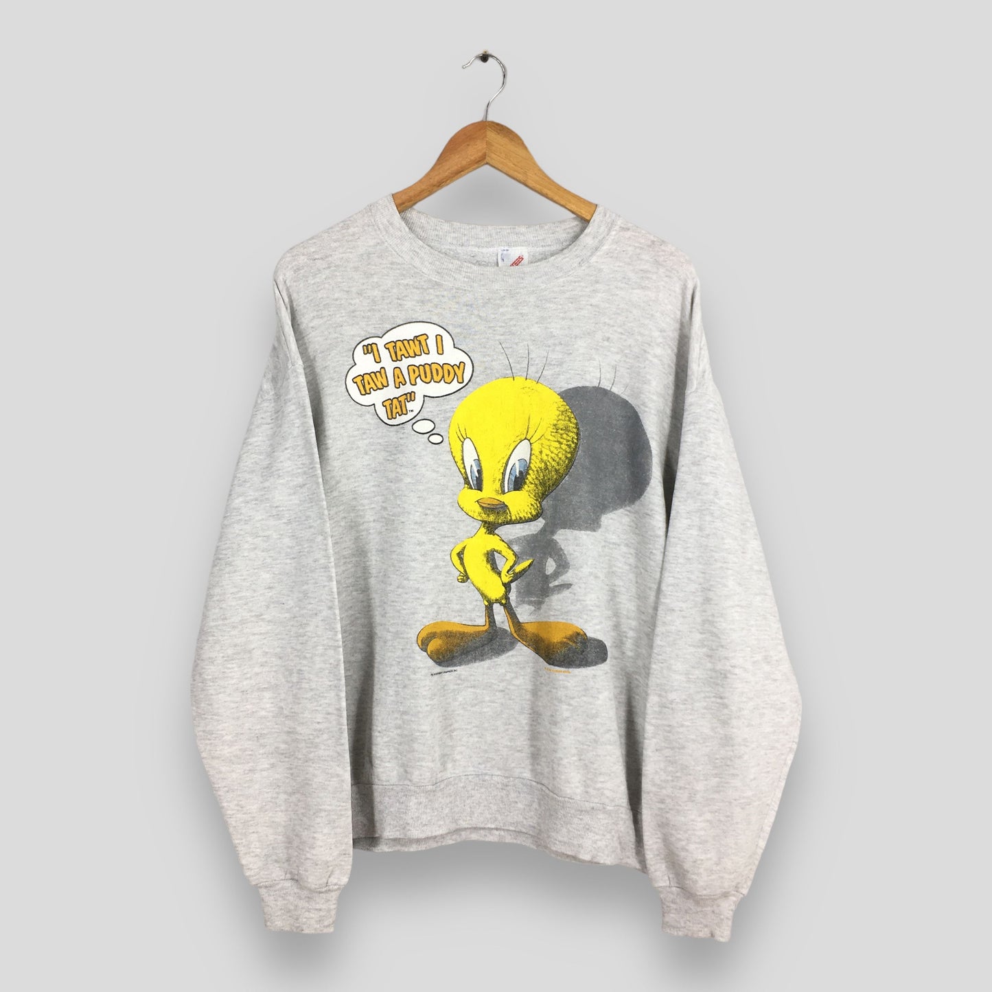 Tweety Yellow Bird Looney Tunes Women Sweatshirt Large