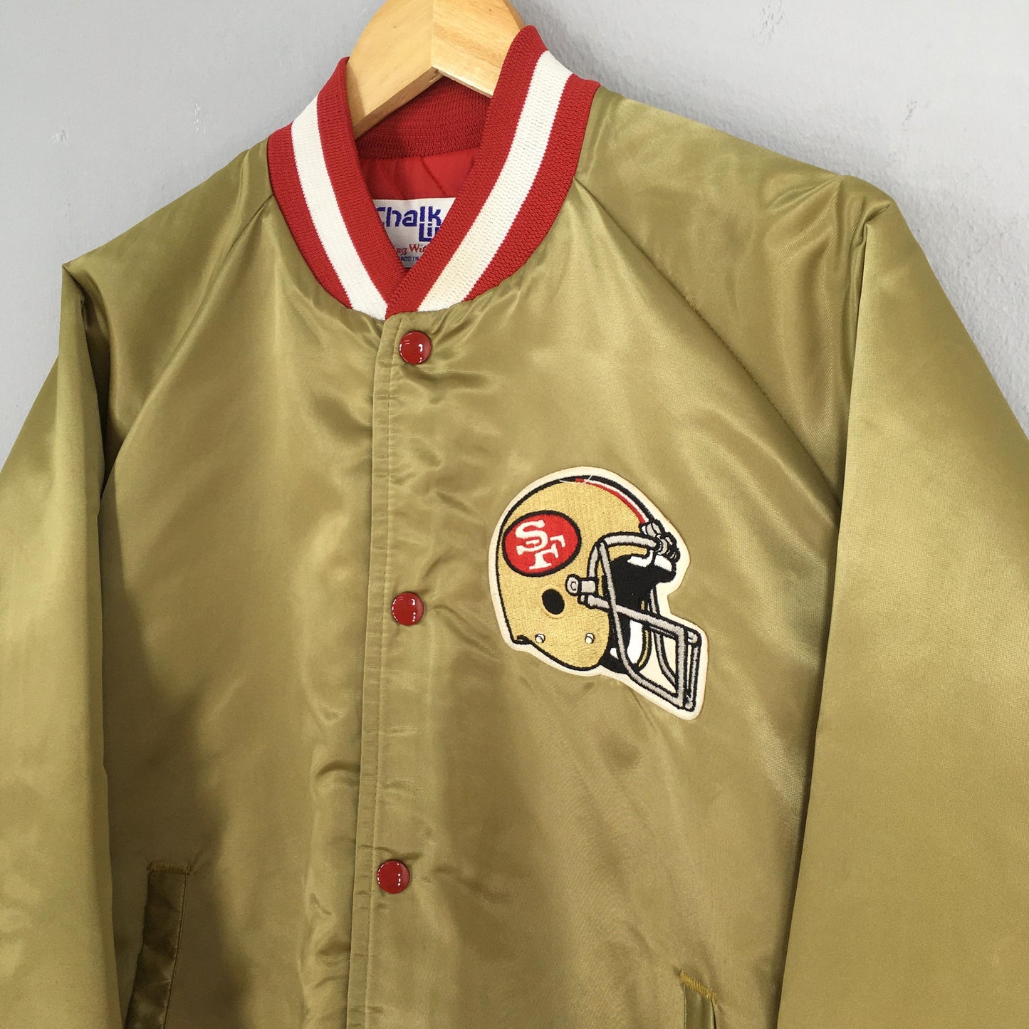 San Francisco 49ers NFL Gold Satin Jacket XLarge