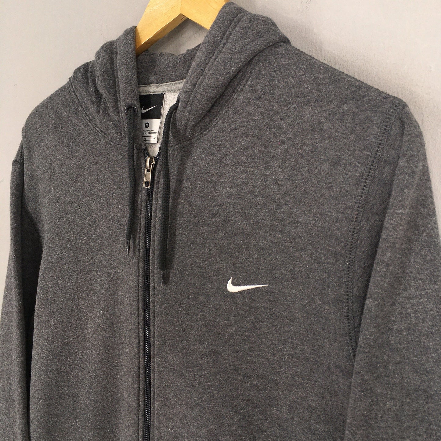 Nike Swoosh Gray Zipper Hoodies Medium