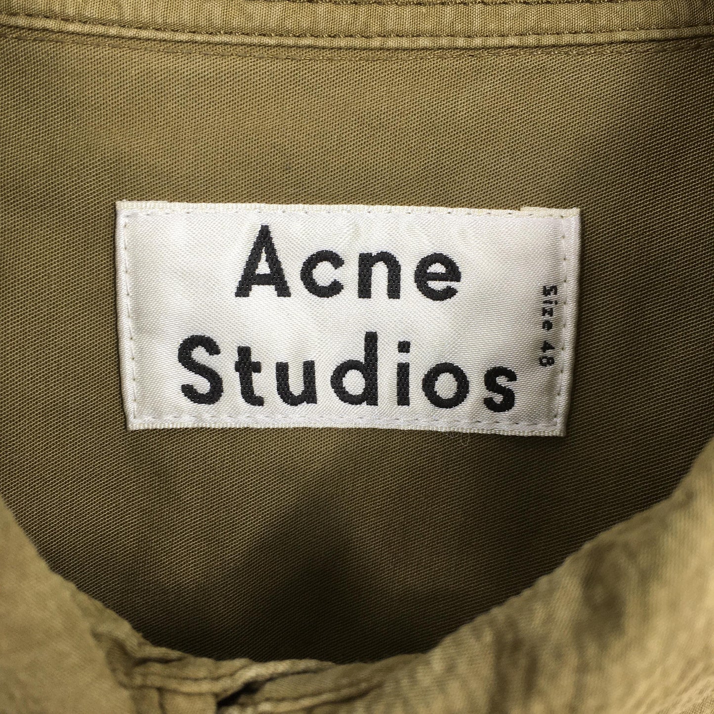 Acne Studios Olive Green Pleated Shirt Medium