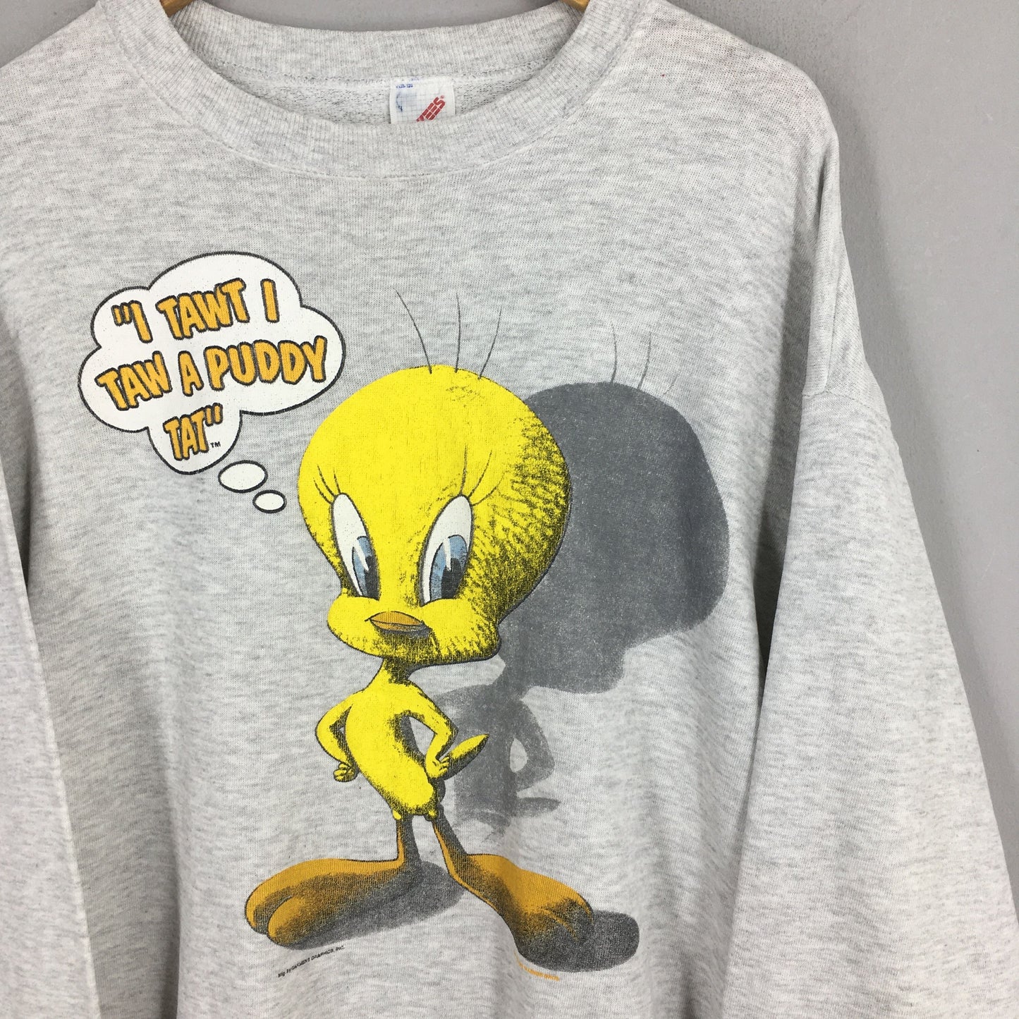 Tweety Yellow Bird Looney Tunes Women Sweatshirt Large