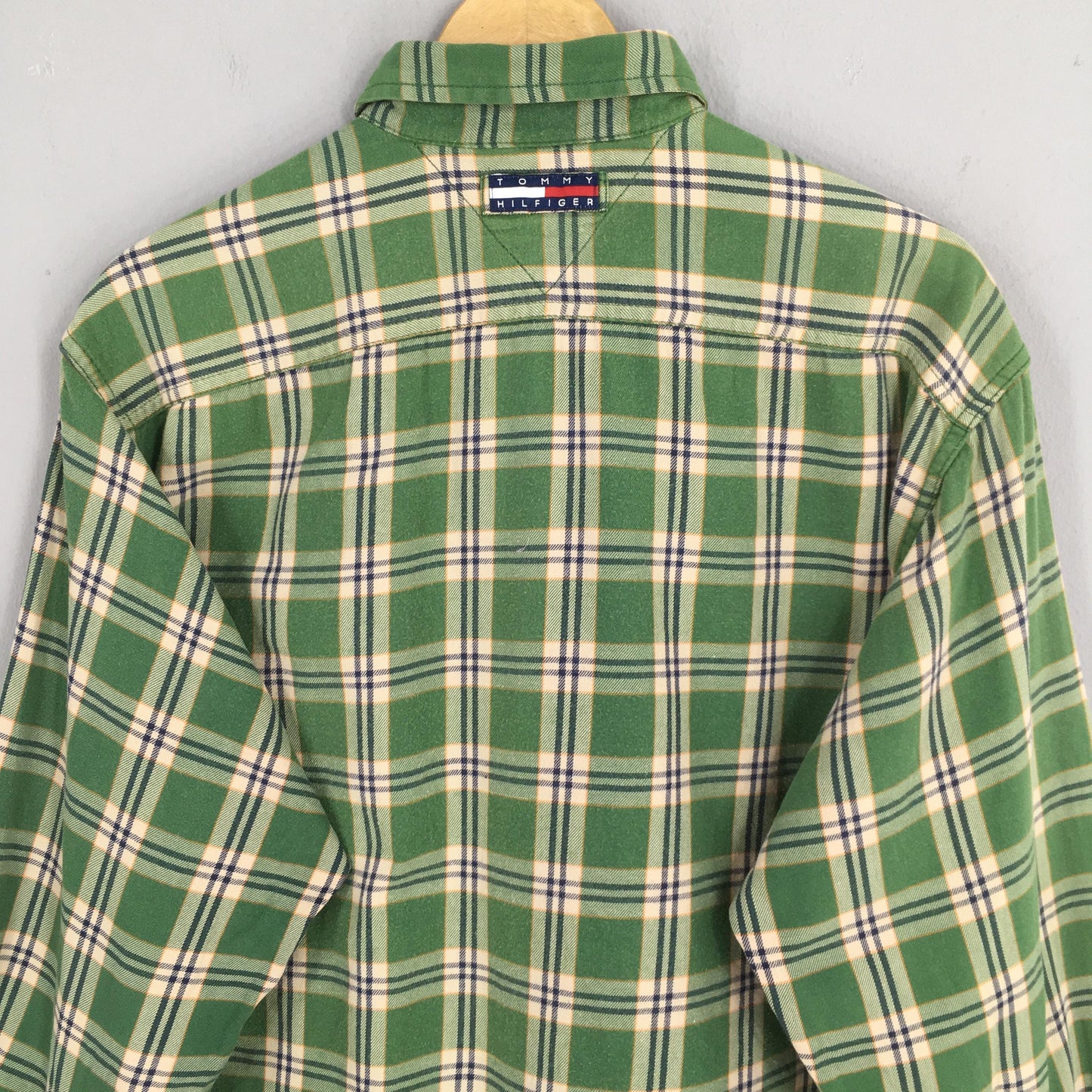 Tommy Hilfiger Checkered Green Shirt Medium