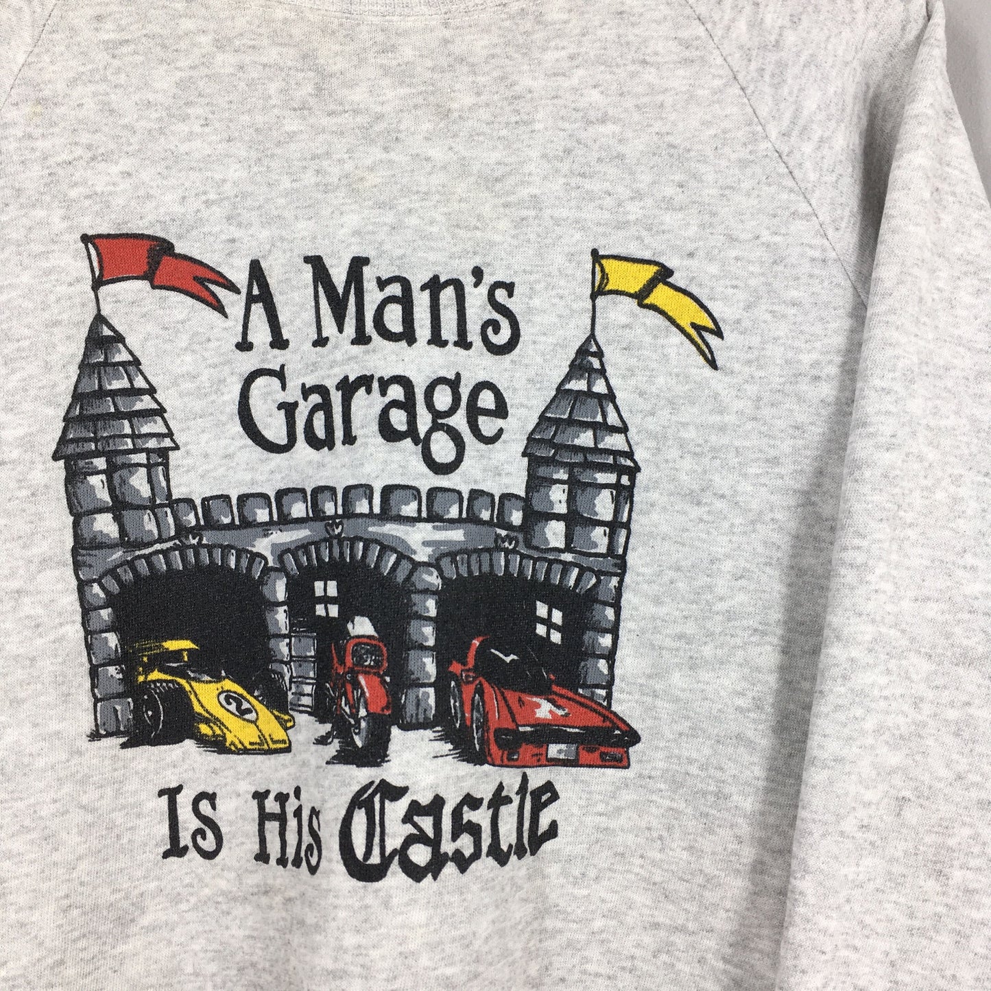 Motor Sports Man Garage Vehicles Gray Sweatshirt XL