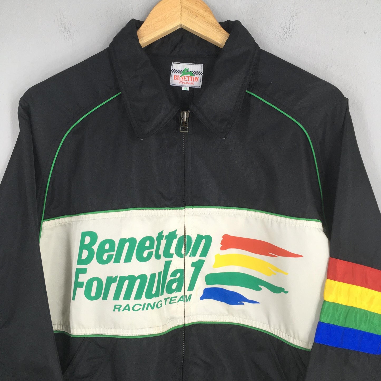 Benetton Formula 1 Embroidery Black Jacket Large