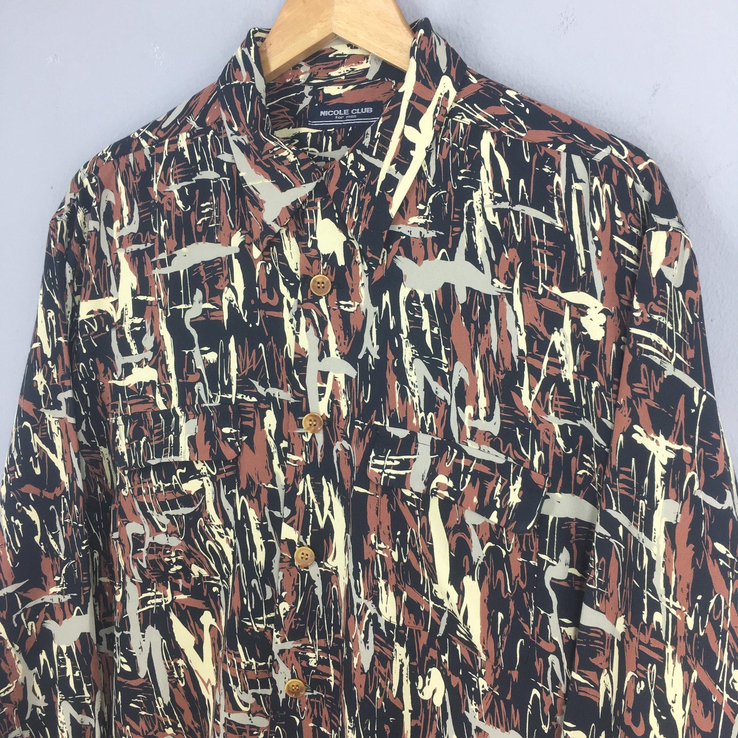 Nicole Club Abstract Pattern Shirt Large