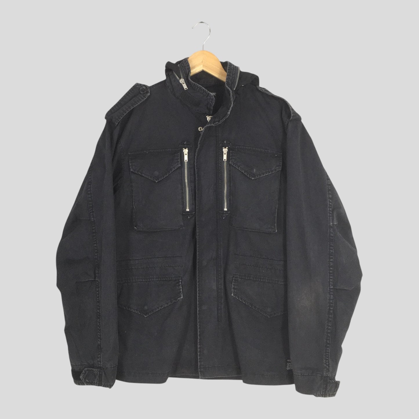 Y2K Stussy Gear Black M-65 Field Jacket Medium