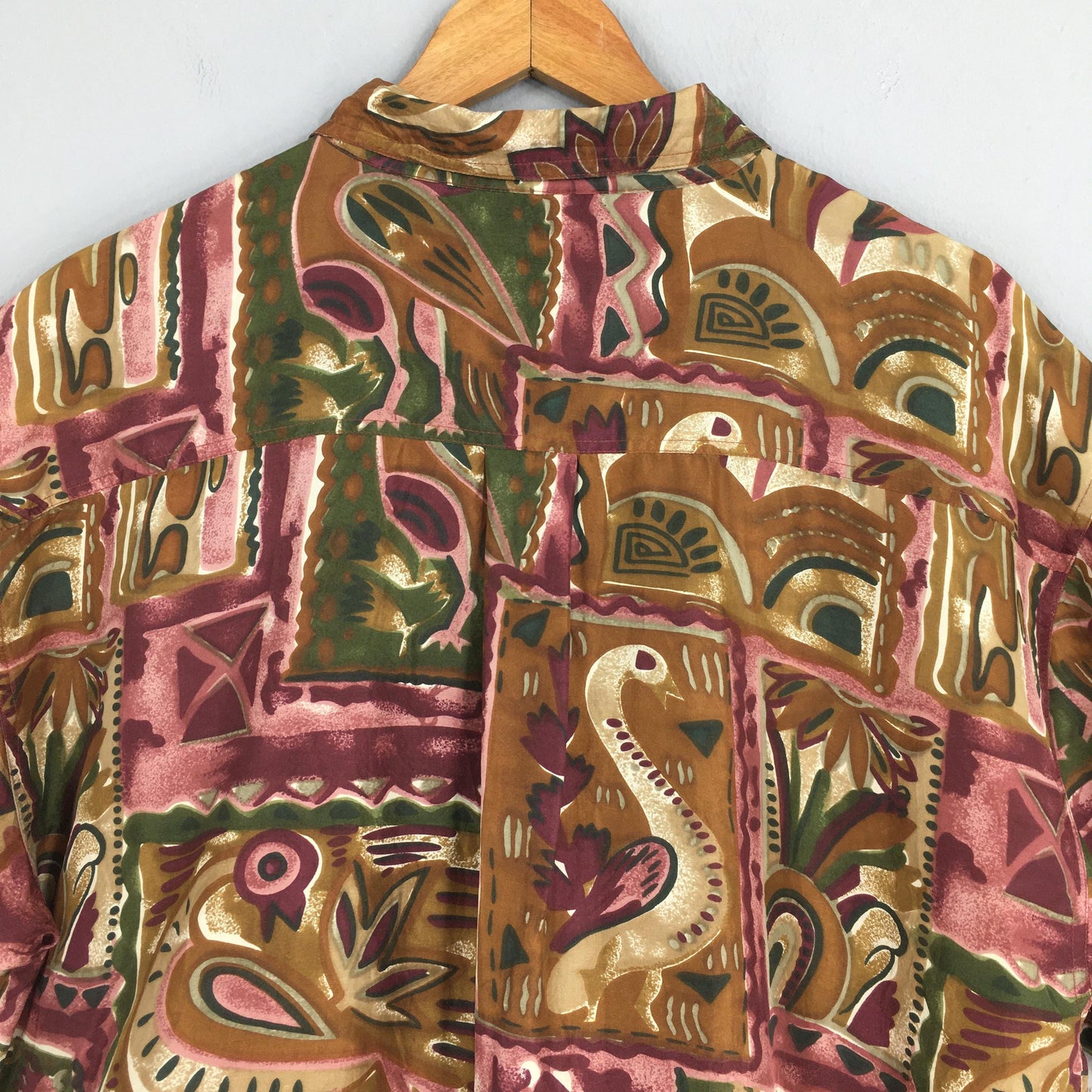 Impact Abstract Pattern Silk Shirt XLarge