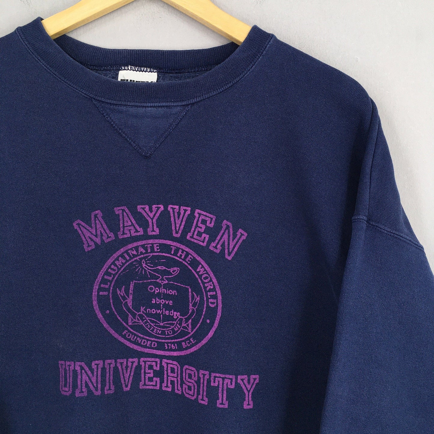 Mayven University Sweatshirt Blue Crewneck Large