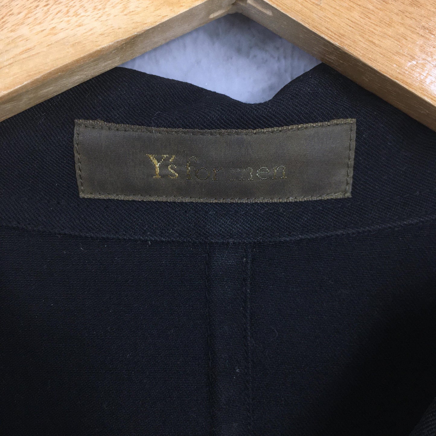 Ys For Men Yohji Yamamoto Black Wool Shirt XLarge