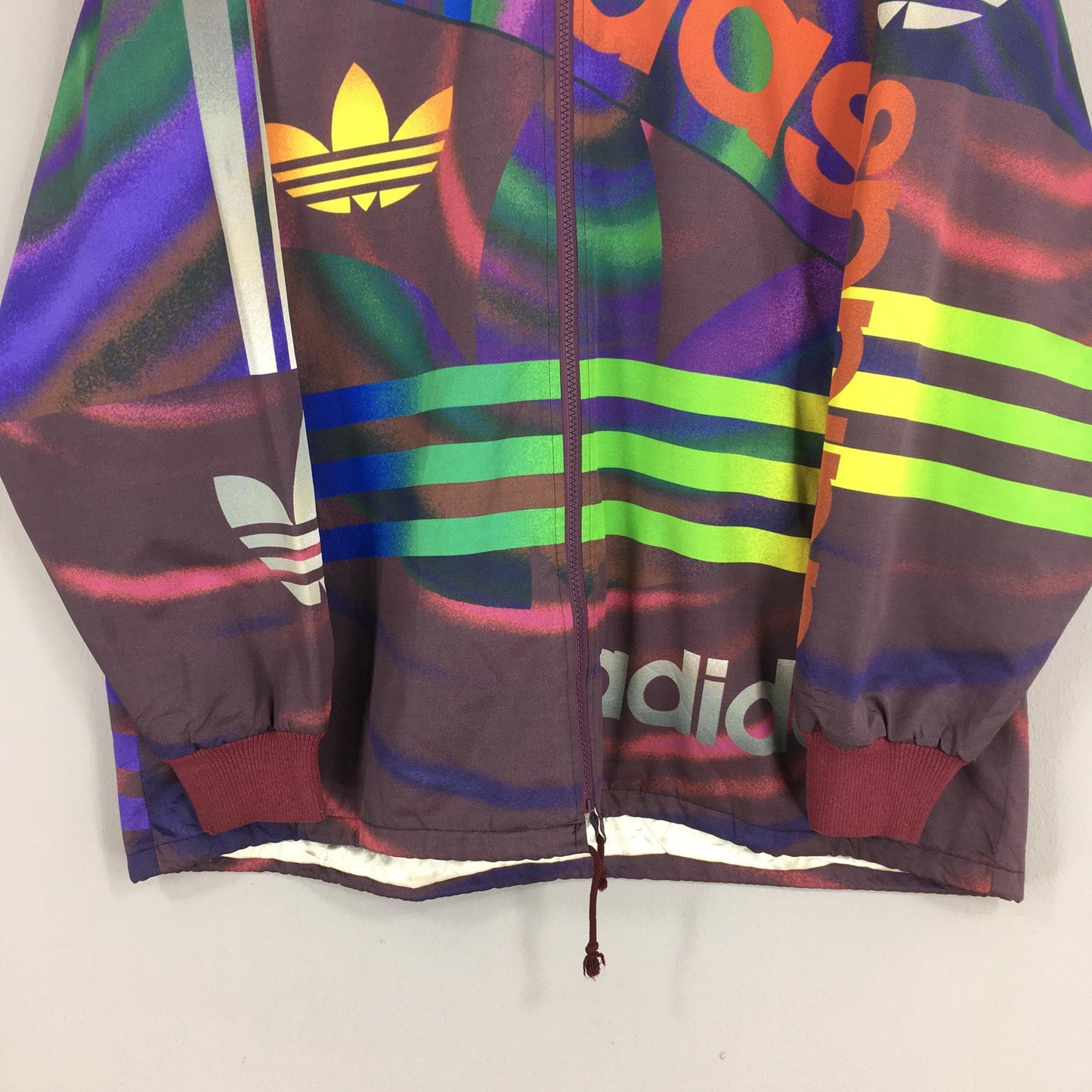 90s Adidas Trefoil Logo Multicolor Hoodie Jacket XLarge