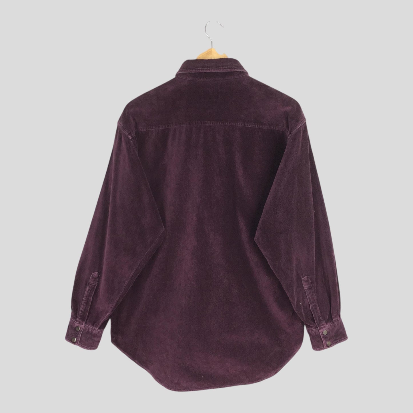 Visby Plain Purple Velvet Shirt Large