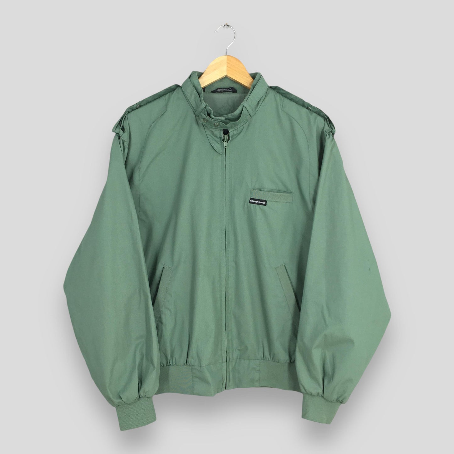 Members Only Green Zipper Jacket Medium