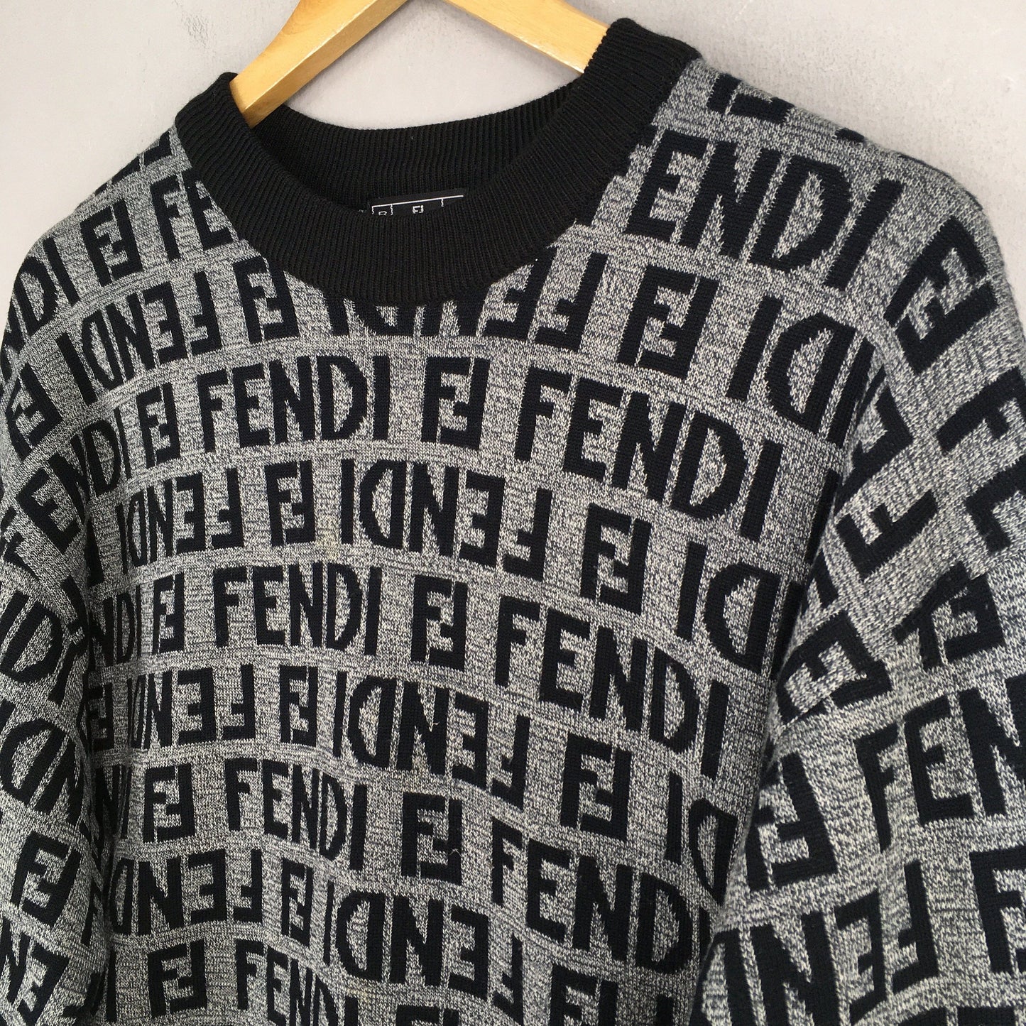 Fendi Zucca Monogram Wool Sweater Medium