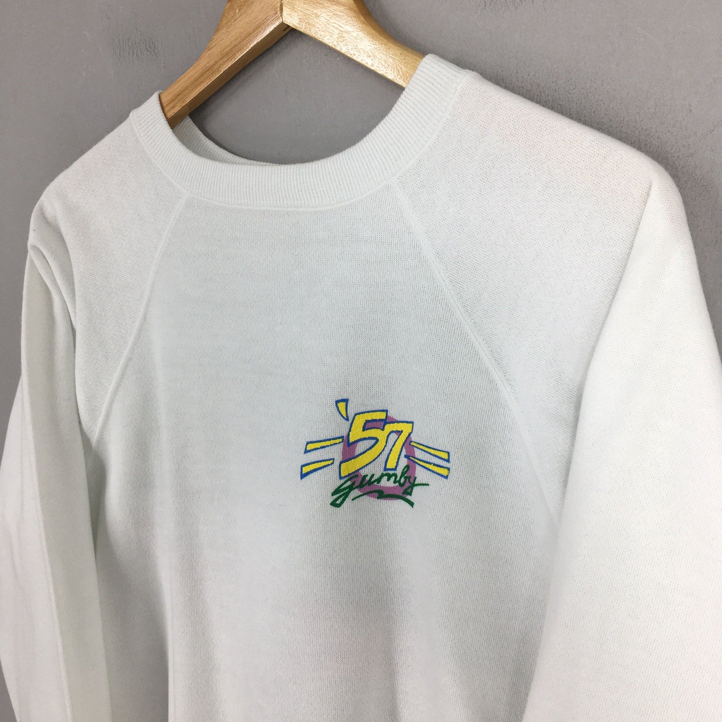 Gumby 57 Chevy Beach White Sweatshirt XLarge