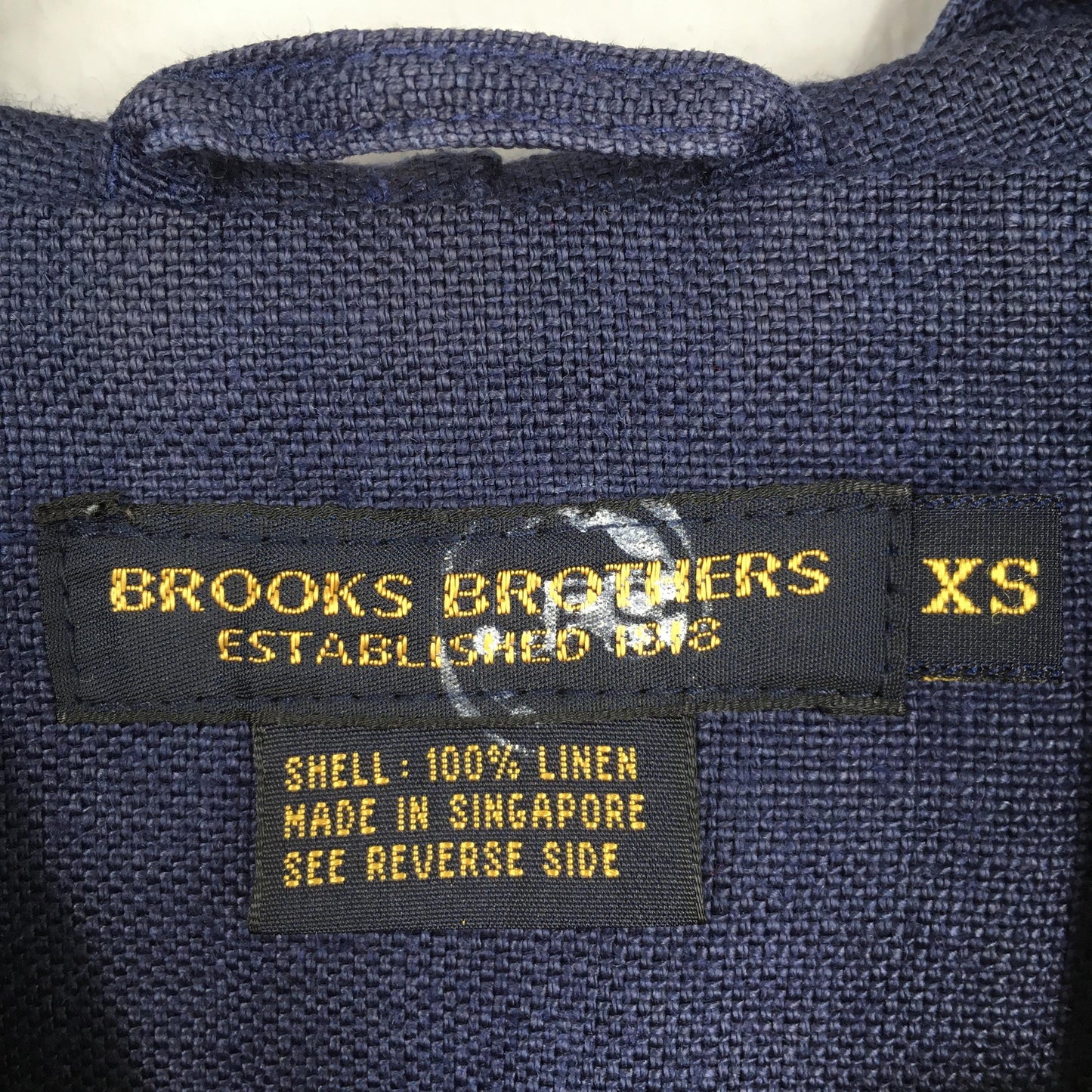 Brooks Brothers Blue Parka Linen Jacket XSmall