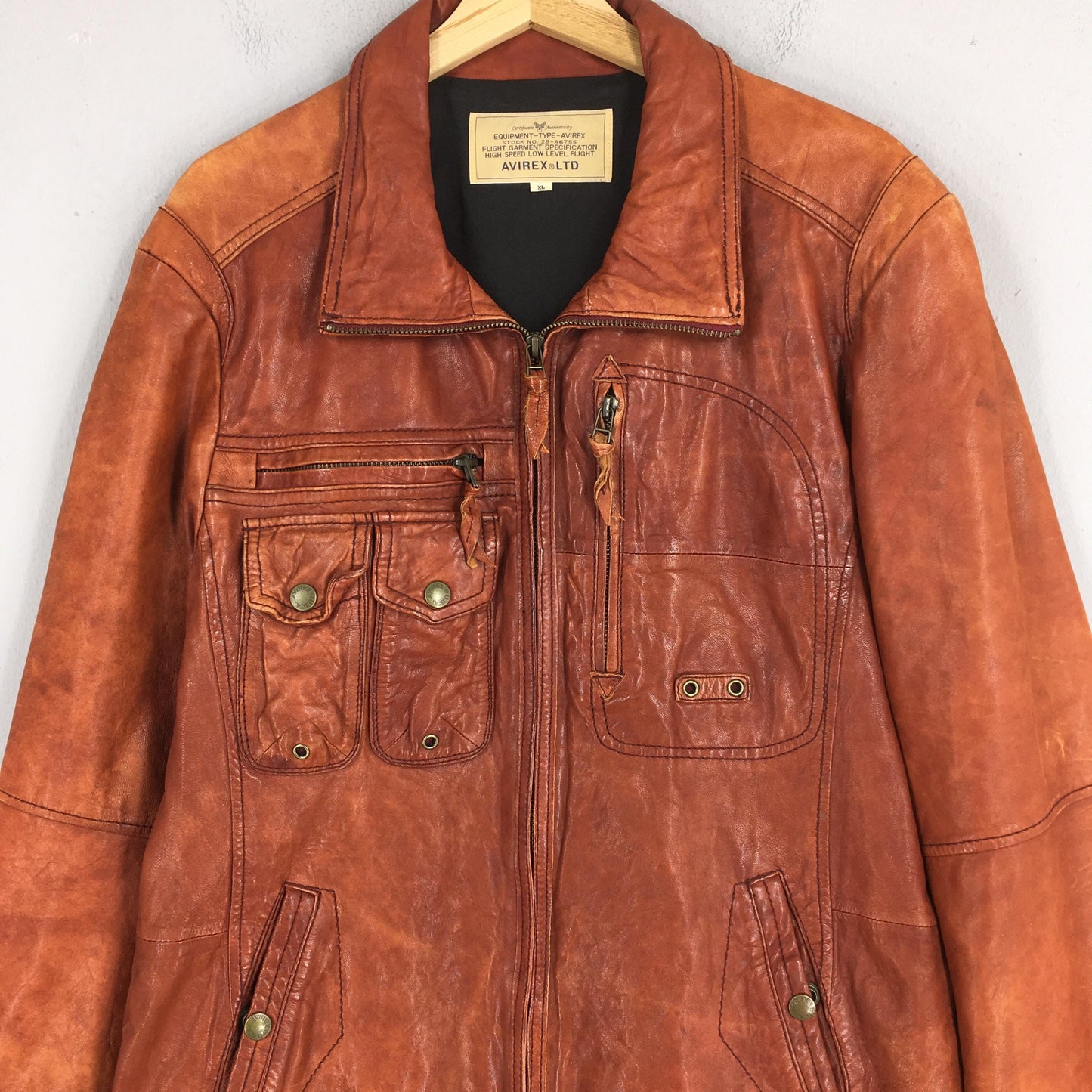 Avirex Ltd Sheepskin Leather Jacket XLarge