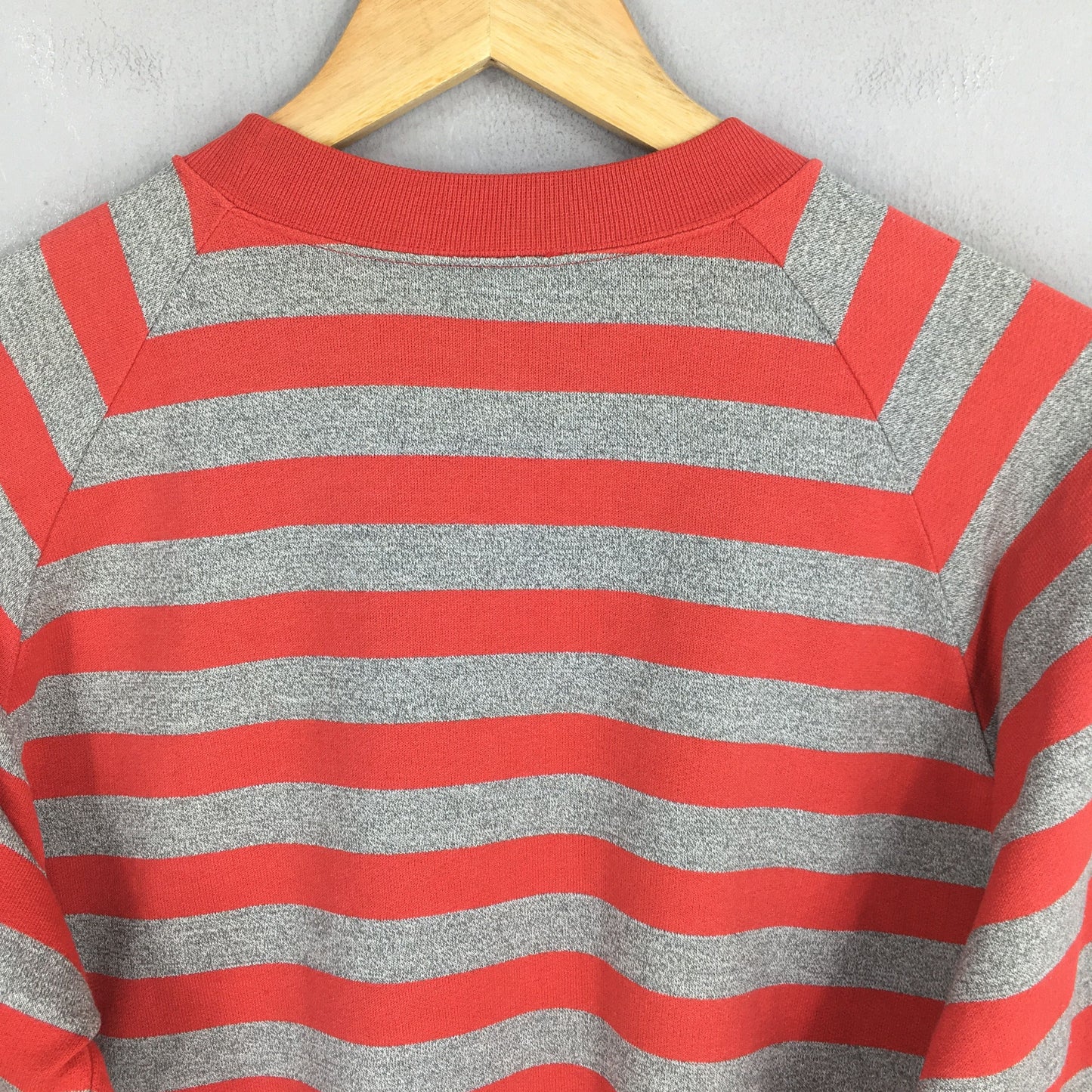 Adidas Striped Red Gray Sweatshirt Small