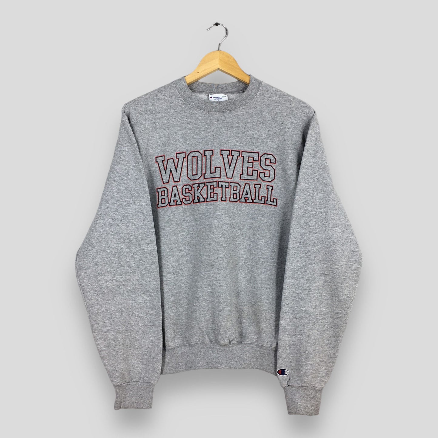 Champion Wolves Basketball Gray Sweatshirt Small