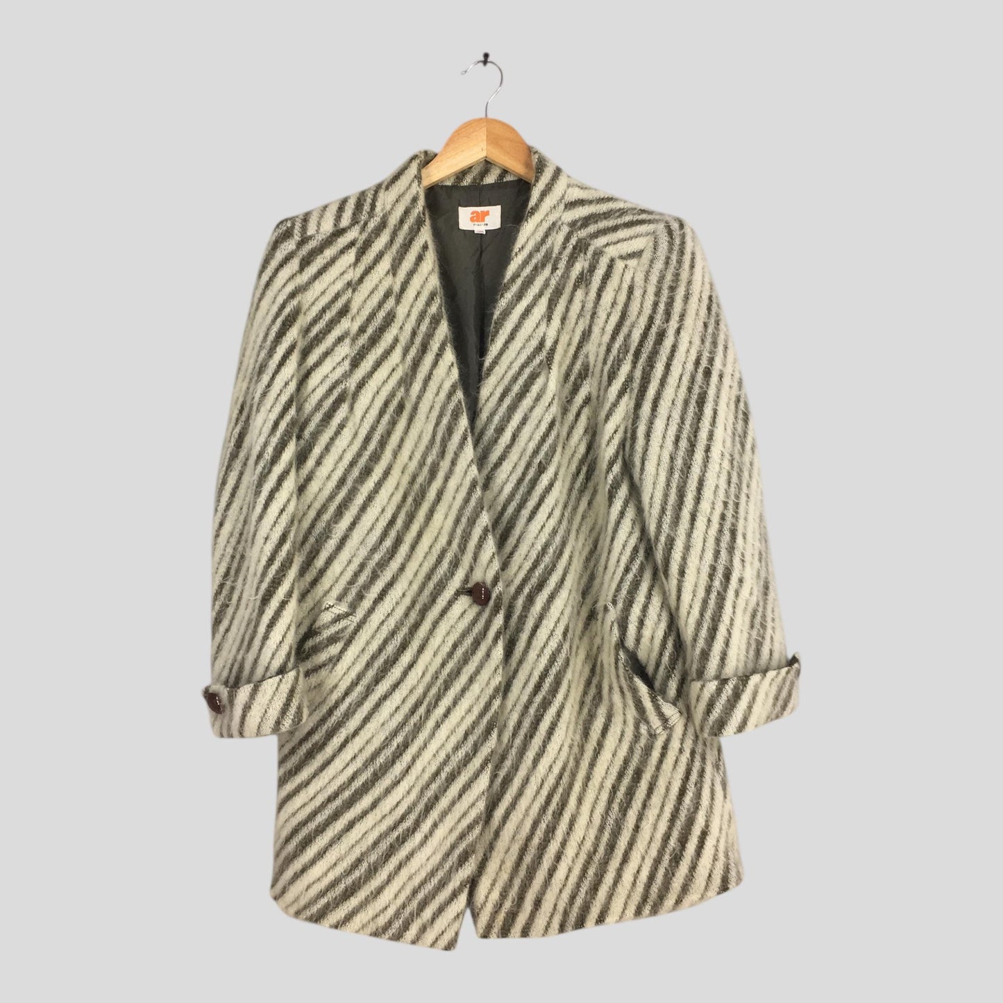 AR Japan Japan Striped Zebra Mohair Button Jacket Medium