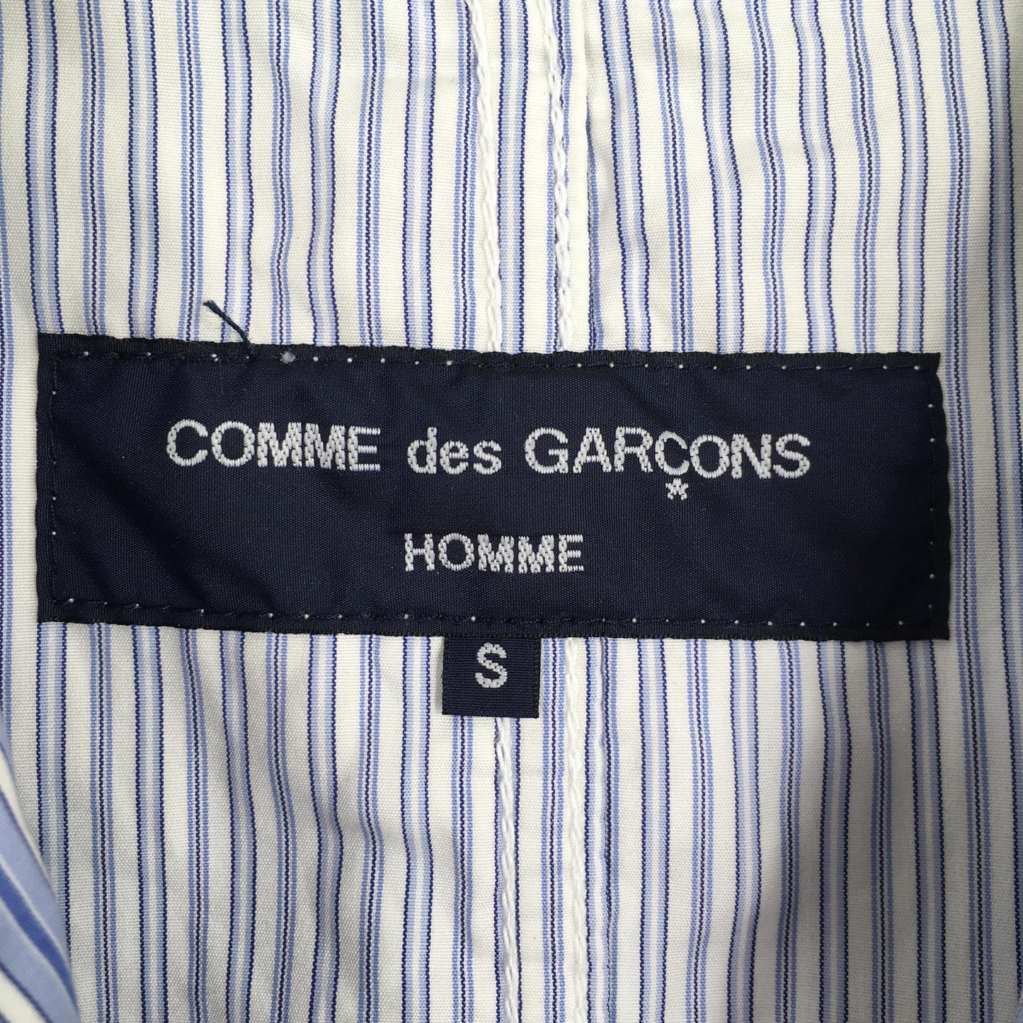 Comme Des Garcons Blue Striped Coat Blazer Small