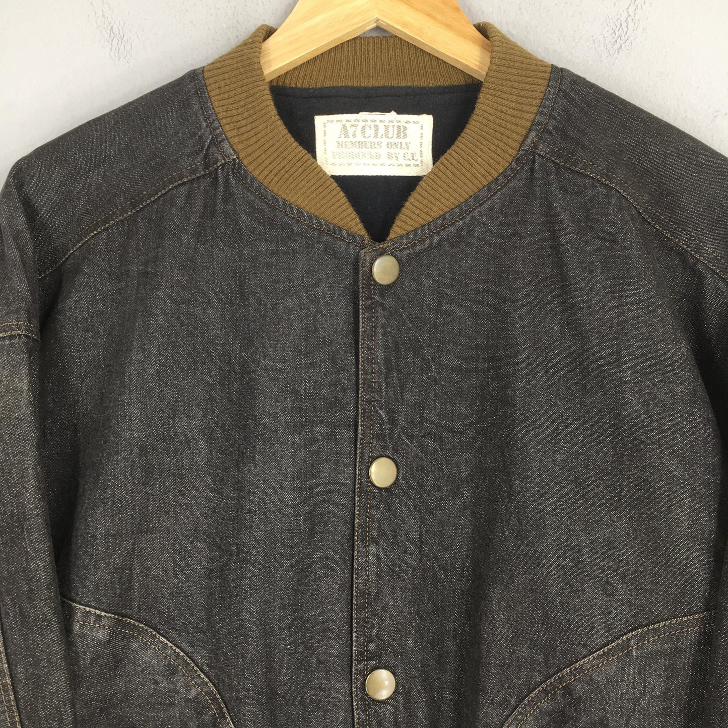 1990's Members Only Bomber Denim Jacket XLarge