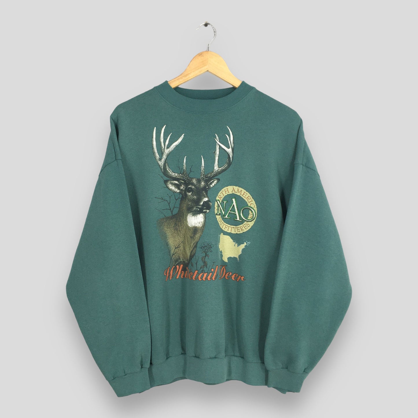 Whitetail Deer Animal Sweatshirt XLarge