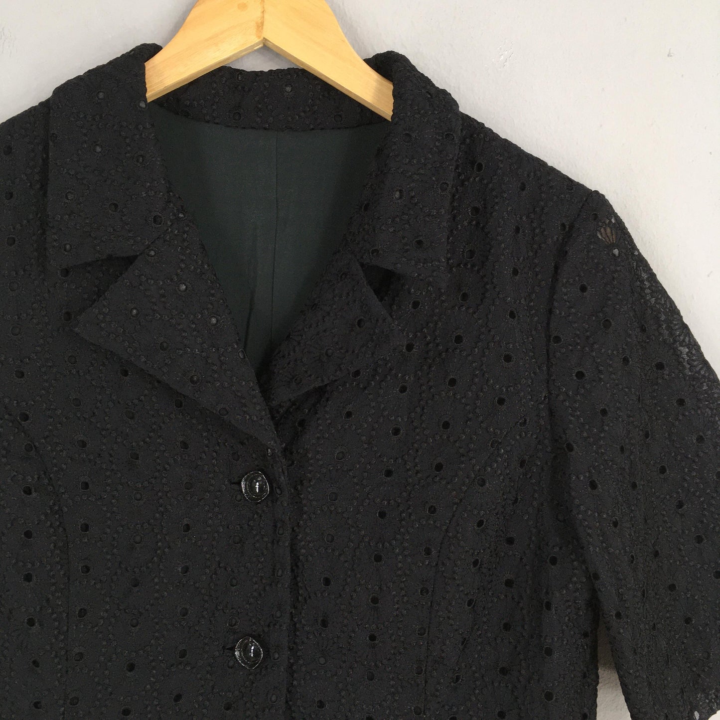 Cabi Flamenco Double Collar Black Women Shirt Small