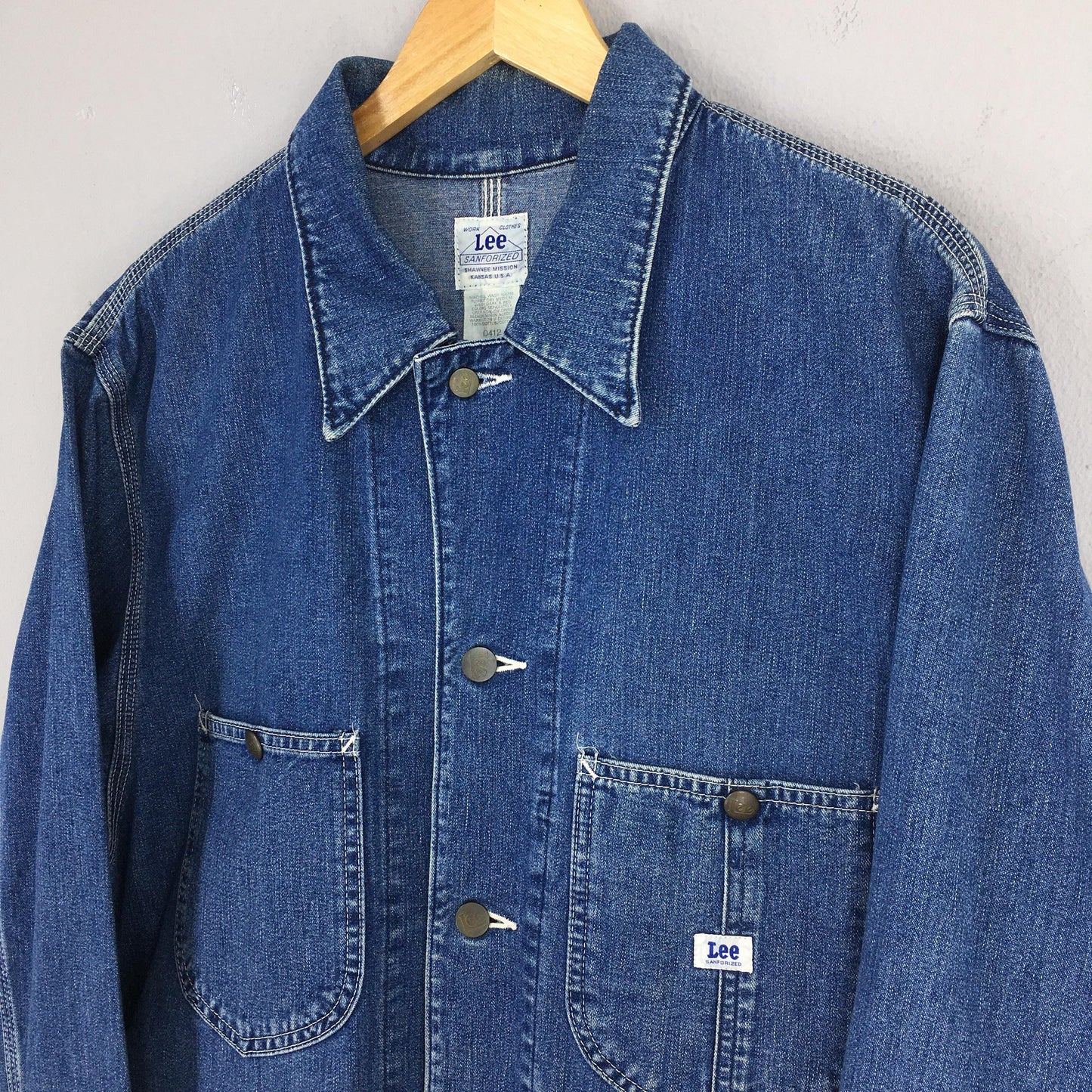 Lee Sanforized Denim Worker Jacket Large