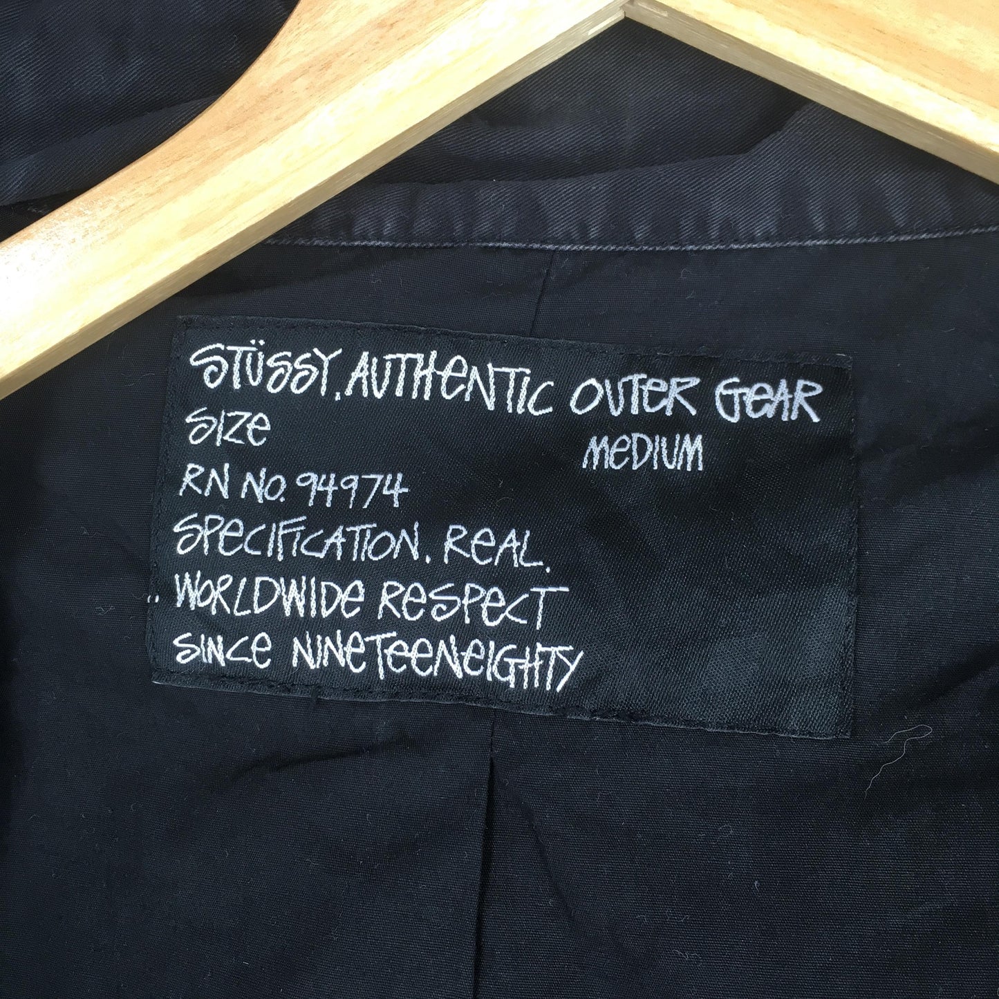 Y2K Stussy Gear Black M-65 Field Jacket Medium