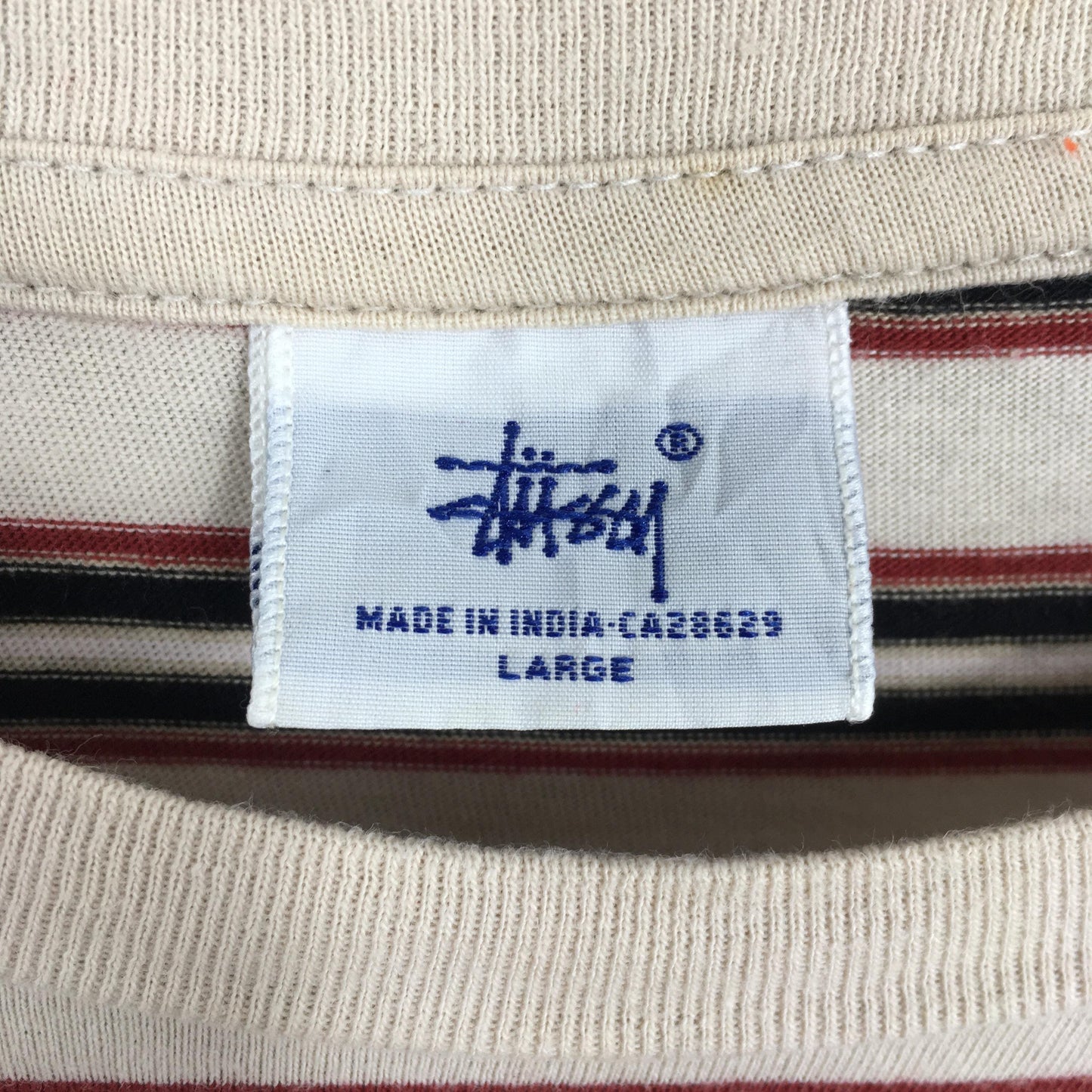 Stussy Usa Stripes Multicolor Tshirt Large