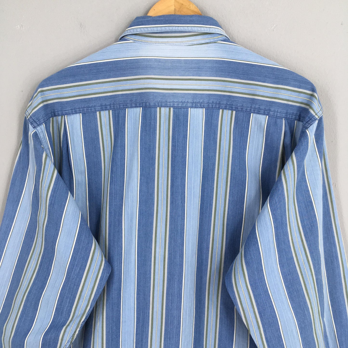 Stripes Flannel Denim Shirt 2XLarge